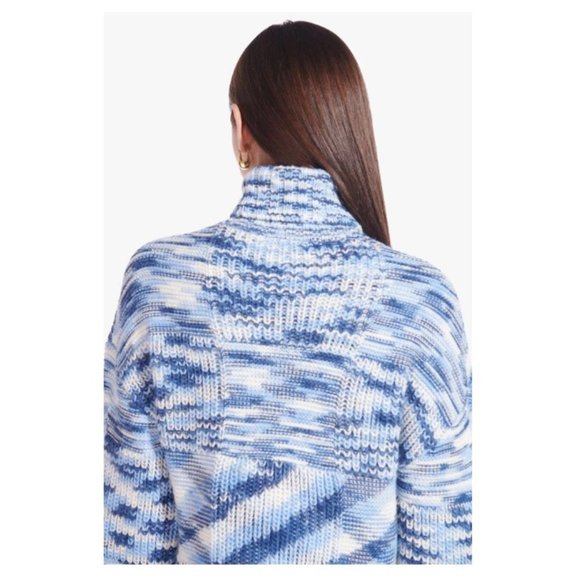 STAUD   Benny Intarsia-knit Turtleneck Sweater In Blue - Picture 2 of 12